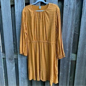NWT Old Navy Gold Long Sleeve Crew Neck Sundress